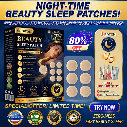 IOWOL® NIGHT-TIME BEAUTY SLEEP PATCHES! ZERO CREAMS & ZERO MESS & ZERO COMPLEX ROUTINE & VISIBLE RESULTS.