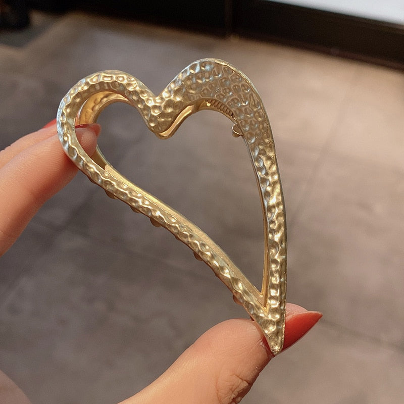 Fashion Metal Hair Claw For Women Gold Silver Color Cross Crab Hair Clip Korean Elegant Geometric Hairpin Girl Hair Accessories